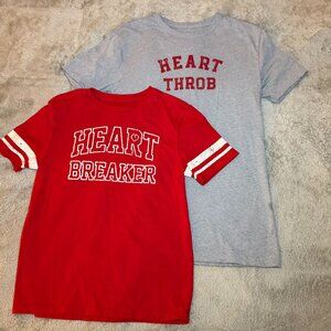 💔 “Heart Throb + Heart Breaker” Boys Graphic Tee Bundle – Size 10/12